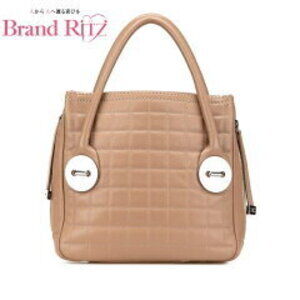 Chanel Chocobar Coco Mark Handbag Beige Tan Leather Caviar Skin